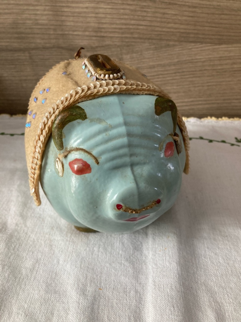 Vintage Painted Piggy Bank